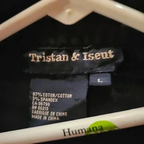 Tristan & Iseut Tailored Black Blouse size L - Picture 9 of 11